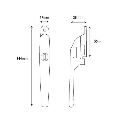 TSS Locking Window Handle for Wooden Casement Windows