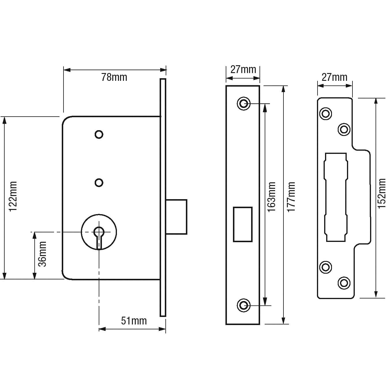 Wellington Fort 4H 6 Lever Mortice Deadlock