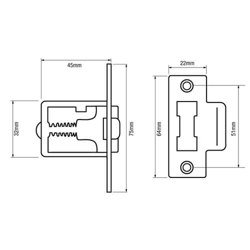 Legge 1511 Rollerbolt Mortice Tubular Latch