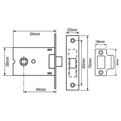 Legge 3708 Mortice Box Latch