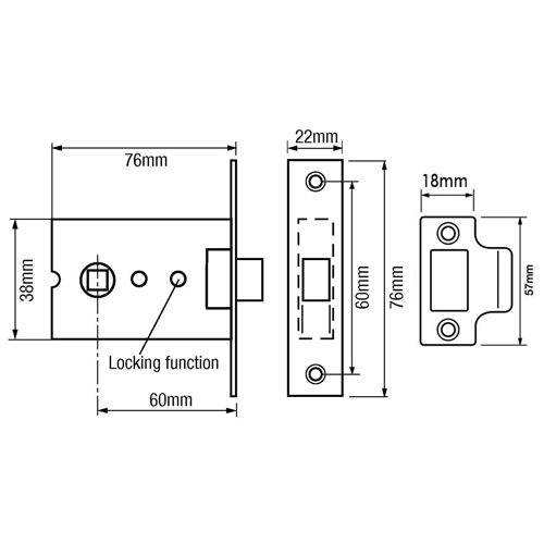 Legge 3709 Mortice Box Latch with Locking Function