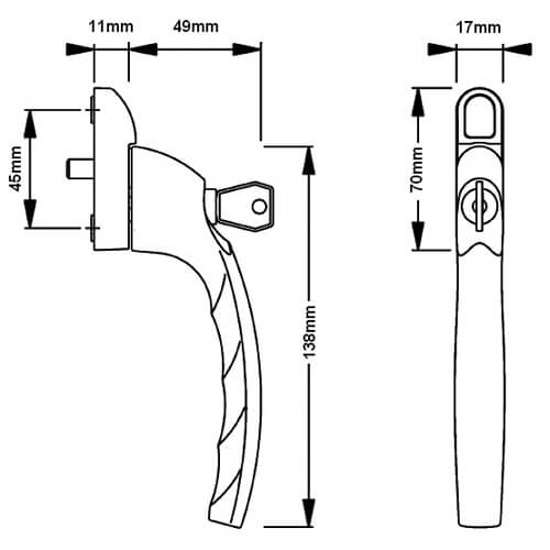 Fab & Fix Connoisseur Inline Locking Espag UPVC Window Handles