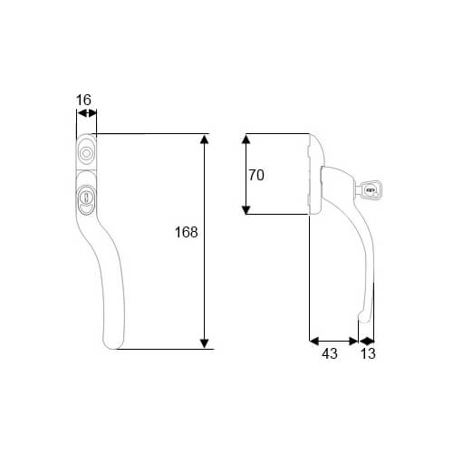 Fab & Fix Connoisseur Offset Locking Espag UPVC UPVC Window Handles