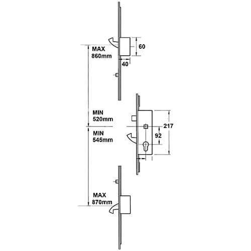 Yale Doormaster Latch 3 Hooks 2 Rollers Split Spindle UPVC Adjustable Repair Multipoint Door Lock