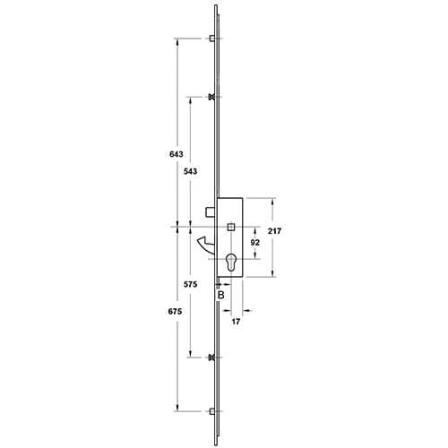 Yale Doormaster Latch Hook 2 Rollers 2 Mushrooms Split Spindle UPVC Universal Repair Multipoint Door Lock