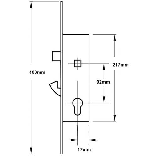 Yale YS170 Doormaster - Lift Lever or Split Spindle 16mm Faceplate