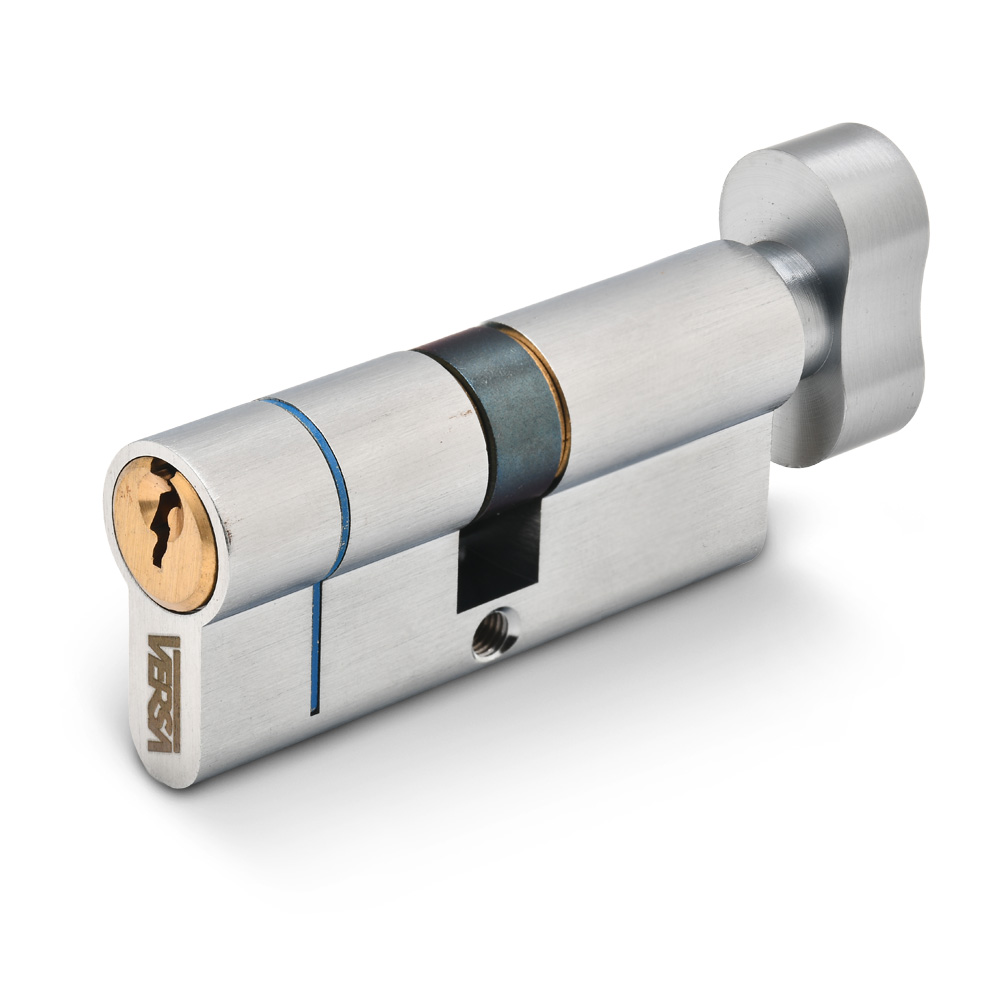 VERSA Dual Finish 6-Pin Key & Turn Euro Anti Snap Cylinder