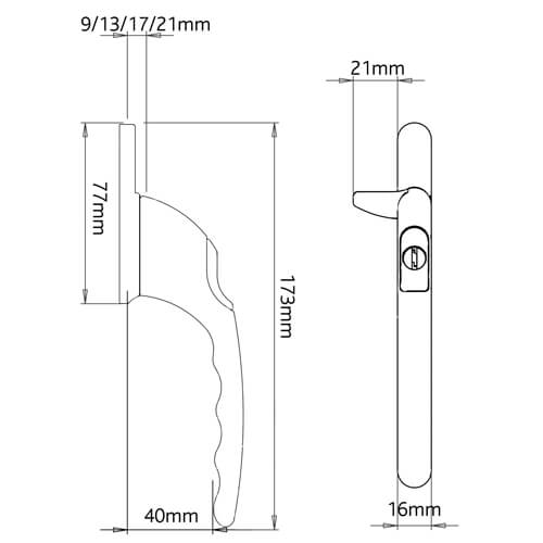 VERSA V-SPUR Locking Cockspur Window Handles