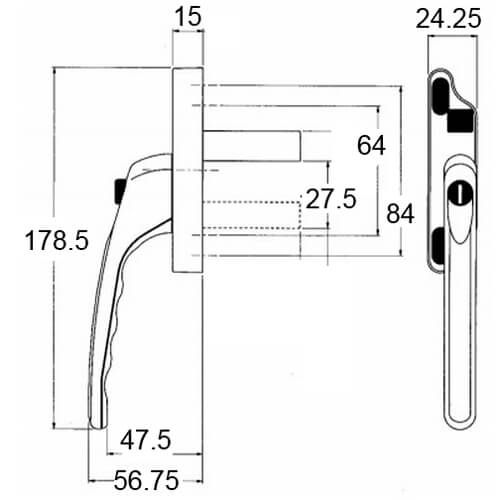 Winlock Odyssey Locking Window Espag Blade Handle