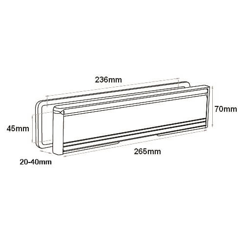 Welseal 10" Telescopic Letterplate for UPVC Doors - 20-40mm