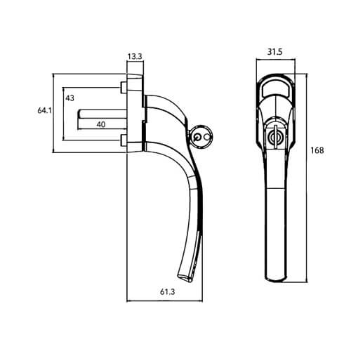 VERSA TBT Locking Window Handle
