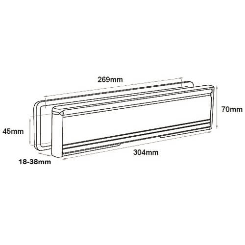 Yale Contura 12" Telescopic Letterplate for UPVC Doors - 20-40mm