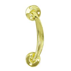 Cranked Bow Pull Handle 150mm Electro Brass
