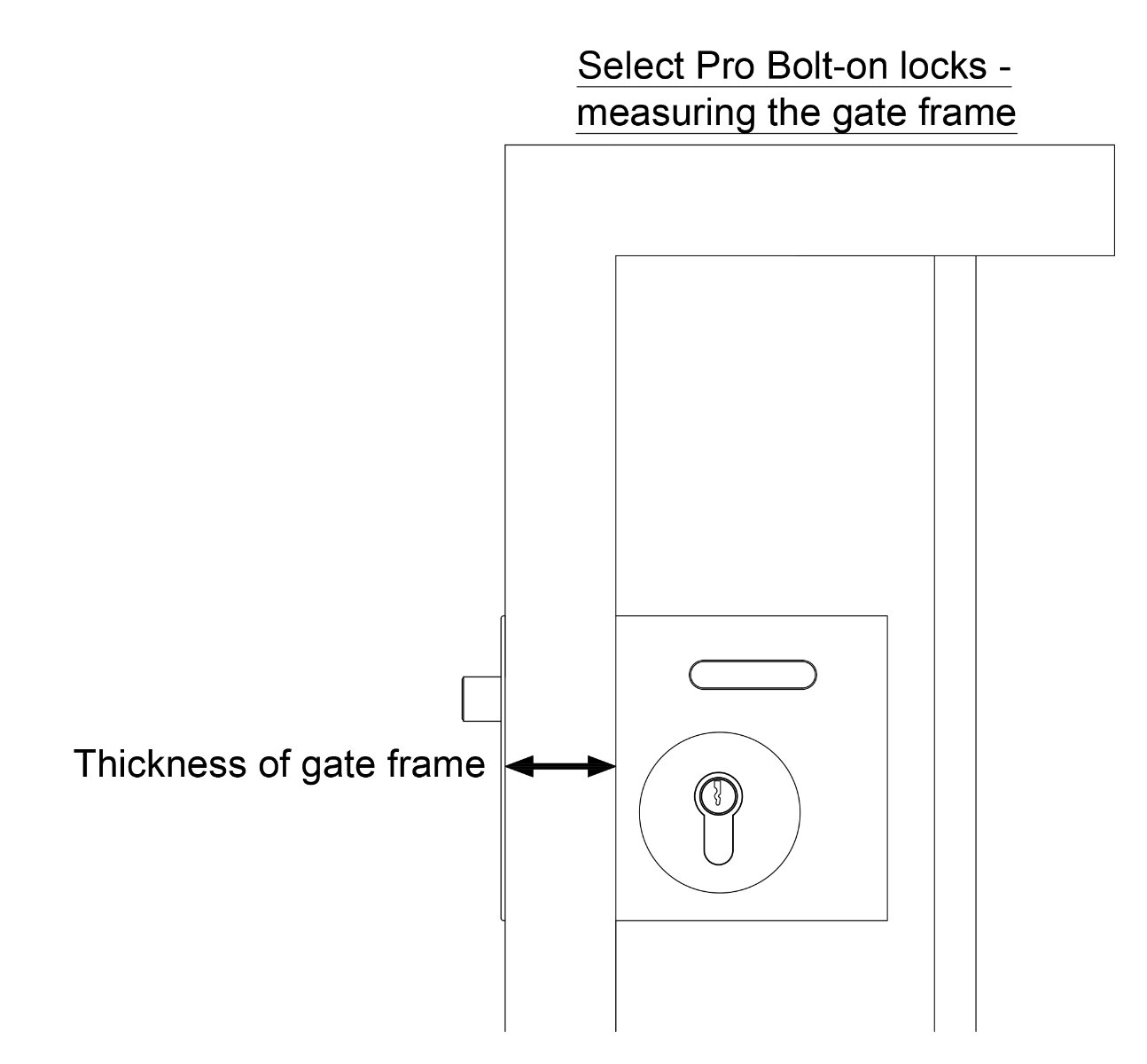 Gatemaster Bolt on Gate Deadlocking Latch - Suits 40-60mm Box Sections