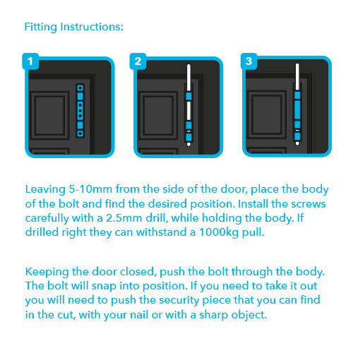 VERSA Slimline Multi Purpose Door Bolt