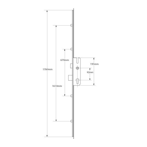 VERSA Latch Deadbolt 4 Rollers Lift Lever Universal Repair Multipoint Door Lock