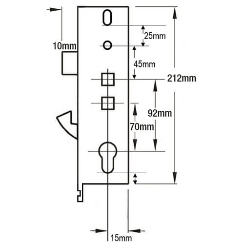 Yale Asgard Copy Multipoint Gearbox - Lift Lever or Double Spindle