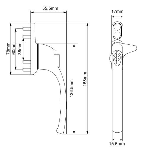 TSS Locking Cockspur Window Handles