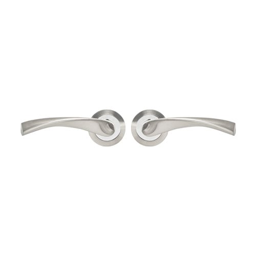 TSS Bravo Lever Handles on Round Rose Door Furniture