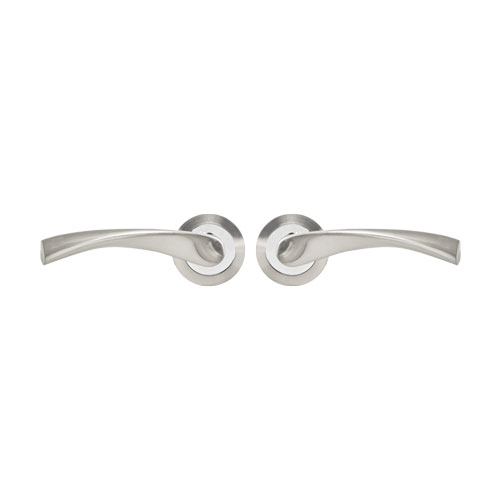 TSS Bravo Lever Handles on Round Rose Door Furniture