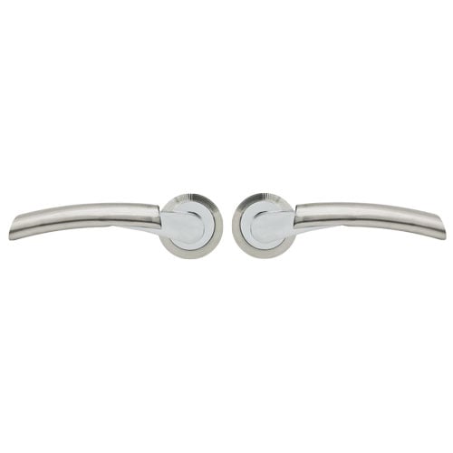 TSS Charlie Lever Handles on Round Rose Door Furniture