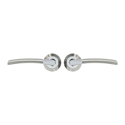 TSS Delta Lever Handles on Round Rose Door Furniture
