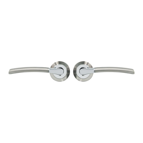 TSS Delta Lever Handles on Round Rose Door Furniture