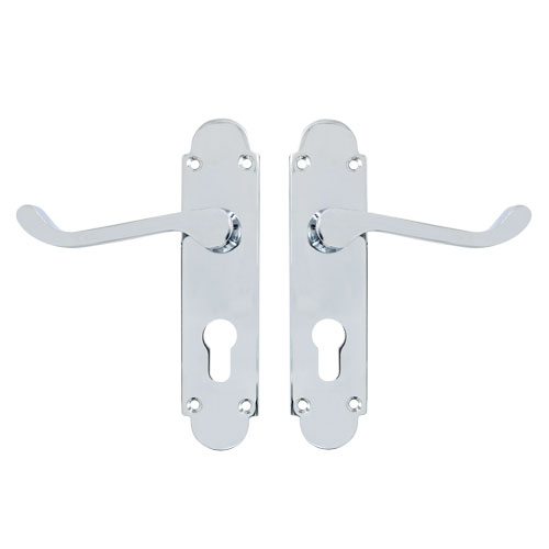 TSS Regent Scroll Lever Handle on Plate Door Furniture