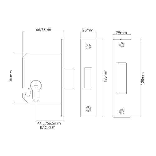 TSS Euro Mortice Deadlock