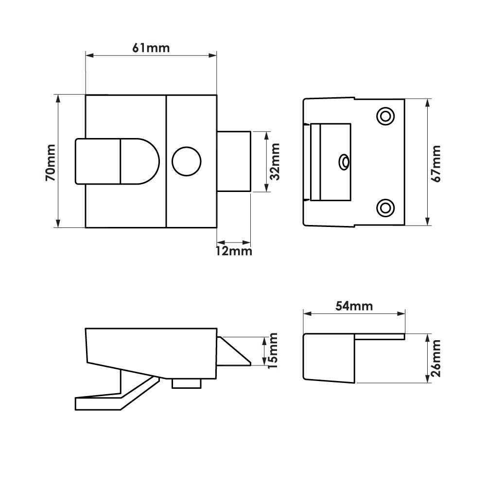 TSS 5 Pin Modern Non Deadlocking Nightlatch 40mm