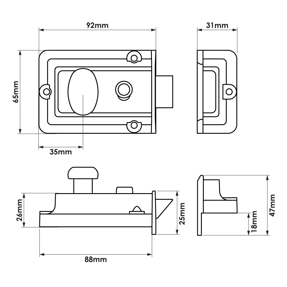 TSS 5 Pin Traditional Nightlatch