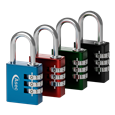 ASEC Coloured Aluminium Open Shackle Combination Padlock