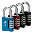 ASEC Coloured Aluminium Open Shackle Combination Padlock