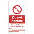 ASEC Double Sided Lockout Tagout Tags `Do Not Operate`