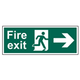 ASEC Fire Exit Arrow Direction Sign 400mm x 150mm