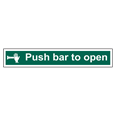 ASEC `Push Bar To Open` Sign 600mm x 100mm
