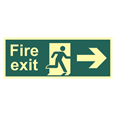 ASEC Photoluminescent Fire Exit Arrow Direction Sign 400mm x 150mm