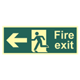 ASEC Photoluminescent Fire Exit Arrow Direction Sign 400mm x 150mm