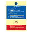 ASEC Photoluminescent Fire Action Procedure Sign 200mm x 300mm