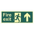 ASEC Photoluminescent Fire Exit Arrow Direction Sign 400mm x 150mm