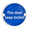 ASEC Metal `Fire Door Keep Locked` Sign