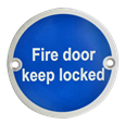ASEC Metal `Fire Door Keep Locked` Sign