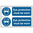 ASEC `Eye Protection Must Be Worn` 300mm x 100mm PVC Self Adhesive Sign
