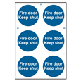 ASEC `Fire Door Keep Shut` 200mm x 300mm PVC Self Adhesive Sign
