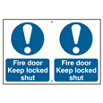 ASEC `Fire Door Keep Locked Shut` 200mm x 300mm PVC Self Adhesive Sign