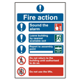 ASEC Fire Action Procedure 200mm x 300mm PVC Self Adhesive Sign