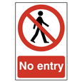 ASEC `No Entry` 200mm x 300mm PVC Self Adhesive Sign
