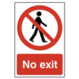 ASEC `No Exit` 200mm x 300mm PVC Self Adhesive Sign