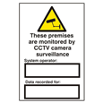 ASEC `These Premises Are Monitored By CCTV Surveillance` 200mm x 300mm PVC Self Adhesive Sign