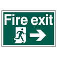 ASEC `Fire Exit` 200mm x 300mm PVC Self Adhesive Sign